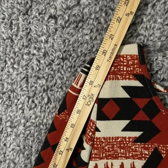 PINK Owl Dress Aztec Orange Beige Black Lined Women’s Large 3/4 Sleeve - Picture 2 of 7